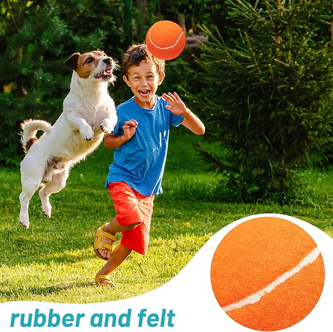Large Dog Tennis Balls 4-Pack, 4 inch Interactive Big Dog Toy Ball for Small Medium Large Dogs, Dog Toys for Outdoor/Indoor Sports, Fetch, Training & Play