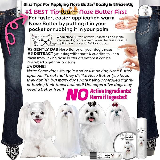 The Blissful Dog Maltese Unscented Nose Butter - Dog Nose Butter, 8 Ounce