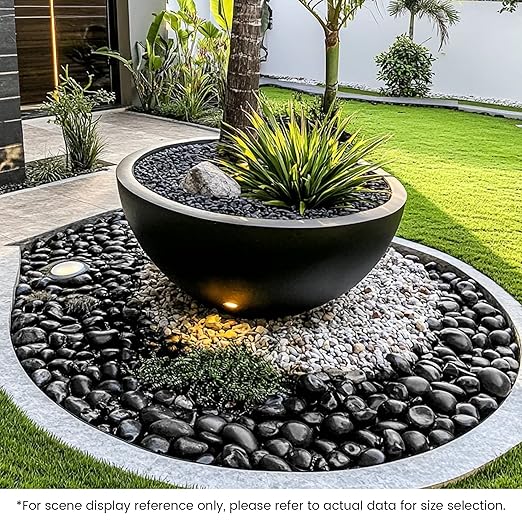 SIDONG 10 lbs Black River Rocks, 1.5-2.5 Inches Polished Pebbles for Indoor Plants, Aquarium Rocks Used in Fish Tank, Decorative Stones for Plants, Vases, Home DΓ©cor, Crafting, Garden Landscaping