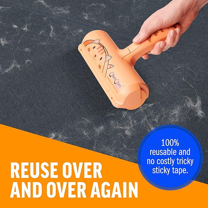 ChomChom Roller Pet Hair Remover - Reusable Cat and Dog Lint Rollers for Furniture, Couch, Car, and Clothes - Limited Cat Edition