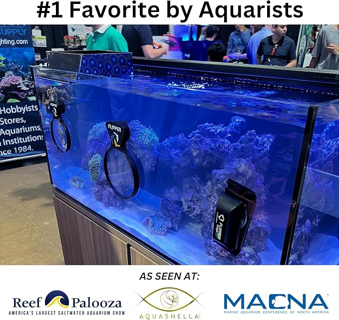 Flipper DeepSee 4" Viewer - Filter Clear Lens and Aquarium Magnetic Magnifier - Fish Tank Magnifying Glass for Coral Reef Aquarium - Magnetic Magnifying Glass Ideal for Photography - Black