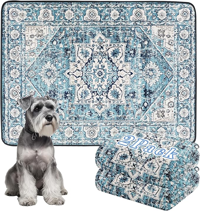Thicken Washable Pee Pads for Dogs, 2 Pack Waterproof Reusable Pee Pads for Dogs,36"x48" Super Absorbent Leakproof Dog Pads, Non-Slip Potty Pads for Floor, Crate, Couch, Whelping Pads Pet Supplies