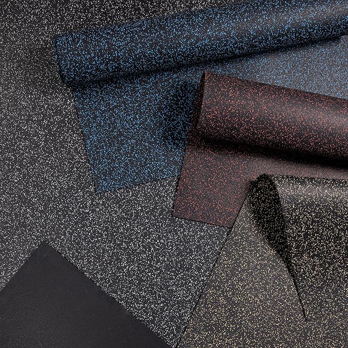 Playsafer Genaflex Rubber Gym Floor Mat, Heavy Duty Commercial Protective Gym Flooring Roll - 8mm Thick (10% Blue, 4' X 10')