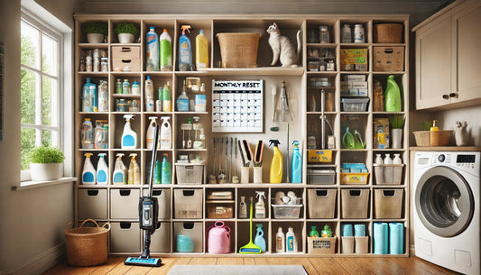 Monthly Cat-Home Cleaning Supply & Storage Reset