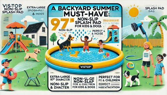 A Backyard Summer Must-Have: VISTOP 97" Non-Slip Splash Pad for Kids & Dogs