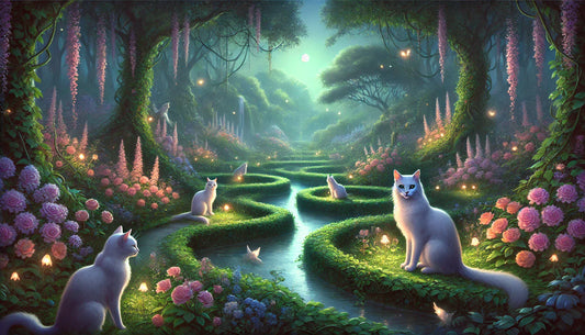 The Garden of Whispers — The Feline Dialogue with Nature