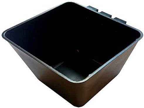 Cage Cups Square 1.2 Quart / 38 fl oz Water Dish for Poultry, Dogs, Cats, Hanging Feed & Water Cage Cups (12, Black)