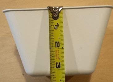 Cage Cups Square 1.2 Quart / 38 fl oz Water Dish for Poultry, Dogs, Cats, Hanging Feed & Water Cage Cups (24, White)