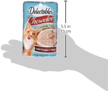 Hartz Delectables Chowder Lickable Wet Cat Treats for Kitten, Adult & Senior Cats, Chicken & Tuna, 1.4 Ounce (Pack of 12)