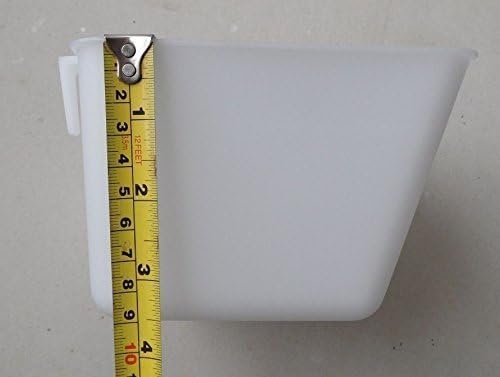 Cage Cups 1/2 Gallon / 64 fl oz Hanging Feed & Water Cage Cups for Chicken, Gamefowl, Poultry, Quail, Pheasant (8, White)