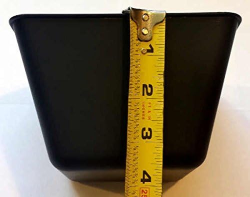 Cage Cups Square 1.2 Quart / 38 fl oz Water Dish for Poultry, Dogs, Cats, Hanging Feed & Water Cage Cups (8, Black)