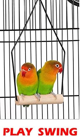 65-Inch Large Flight Bird Cage with Toys and 10-Step Play Ladder for Cockatiel Parakeet Finch Budgie Lovebird Canary Finch Pet Bird Cage with Rolling Removable Rolling Stand