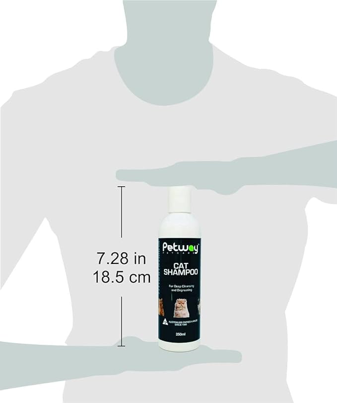Petway Petcare Cat Shampoo, Anti Dandruff Shampoo for Deep Cleanse & Degreasing, Removes Excess Oils, Dirt and Dandruff, pH Balanced, Parabens & Sulfates Free, Cruelty Free, 8.5 Fl Oz