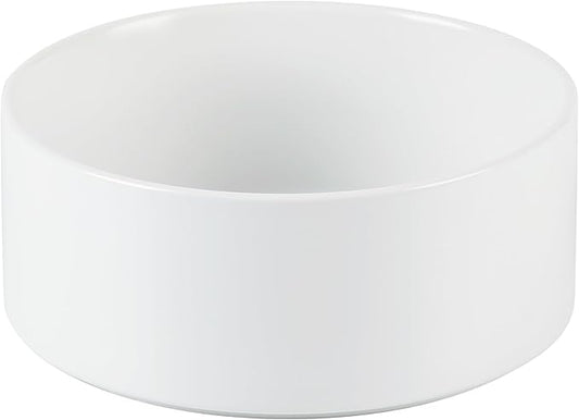 Non-Slip 8.2inch Ceramic Dog Food and Water Bowl for Large Breed Dogs, Pet Bowl for Replacement (Single Bowl, White)