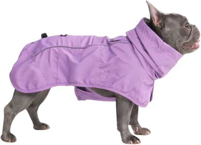 Spark Paws Dog Raincoat, Waterproof Windproof Rain Jacket, for Small Medium Large Extra Large Dogs, Reflective Breathable Full-Body Coverage Dry Suit - Purple - XL