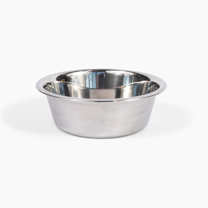 Hiddin Double Elevated Dog Bowl Stand for Medium or Large Dogs, All Breeds, Clear Acrylic 7 Inch Raised Dog Bowl Stand with Two Stainless Steel Bowls for Food and Water - 3.5 Cups Each Dish