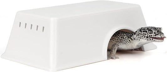 Snake Hide, Leopard Gecko Tank Accessories for Reptile Ball Python Crested Gecko Lizard Bearded Dragon - WhiteHideM