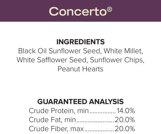 Blue Seal Concerto Wild Bird Seed | Premium High-Energy Blend | No Fillers, Corn-Free | Attracts a Wide Variety of Wild Outside Birds | Convenient Shell-Free Mix | Made in USA | 8 Pound Bag