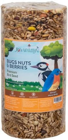 JCs Wildlife Premium Bird Seed Small Cylinder with Hole(Bugs, Nuts, & Berries)