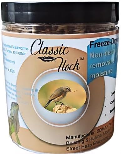 3.5oz Freeze-Dried Mealworms – All Natural High Protein Pet Food for Birds, Chickens, and Reptiles