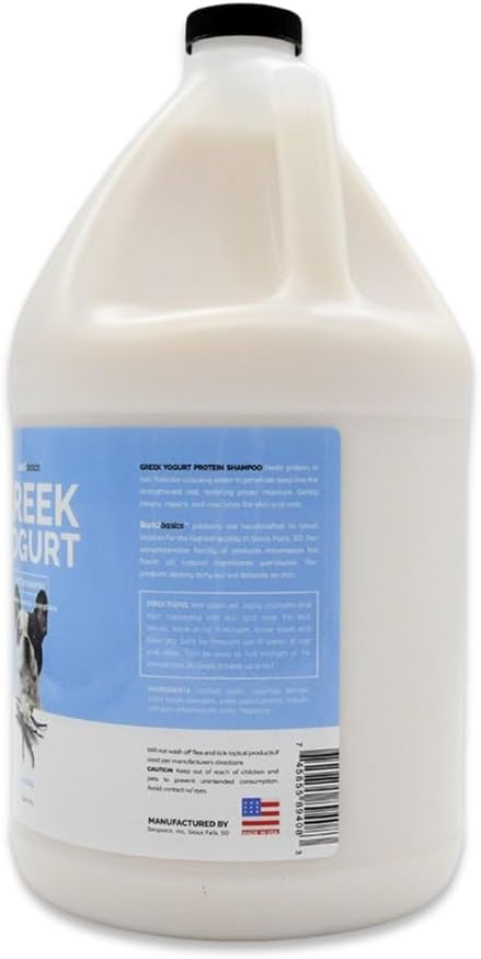 Bark2Basics Vanilla Greek Yogurt Dog Shampoo, 1 Gallon | Protein Pet Shampoo, All Natural Ingredients, Restores Moisture, Gently Repairs and Nourishes Coat, Cruelty-Free