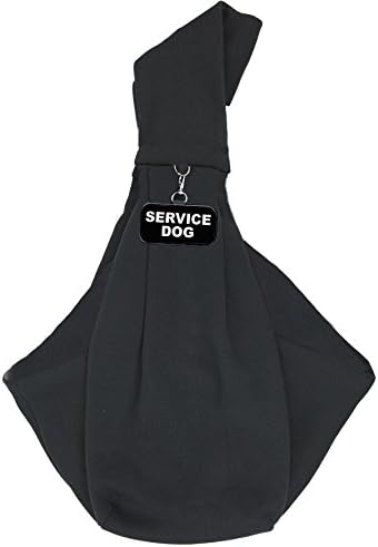 Small Service Dog Sling Carrier with ID Tag | EZ-Sling for Small Dogs | Includes Five Service Dog Law Handout Cards| Comfortable Alternative to Conventional pet Carriers