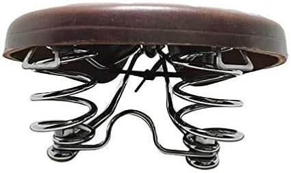 UNISTRENGH English Vintage Bicycle Saddle Touring City Saddle Comfortable Comfort Leather Bicycle Seat with Spring Rivets for Women Men