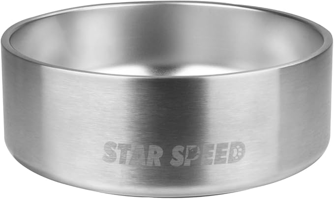 StarSpeed 42oz Stainless Steel Dog Bowls with Rubber Bottom Non-Slip Double Wall Metal Outdoor Dog Food and Water Bowls Weighted Insulated Pet Feeding Bowl for Small,Medium Sized Dogs or Cats