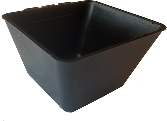 Cage Cups Square 1.2 Quart / 38 fl oz Water Dish for Poultry, Dogs, Cats, Hanging Feed & Water Cage Cups (24, Black)