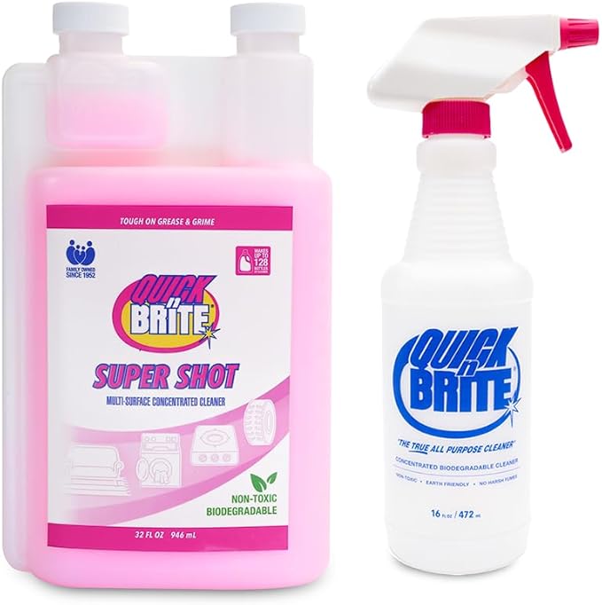Quick N Brite Super Shot Liquid Cleaner, True All Purpose Cleaner, Concentrated, 32 oz