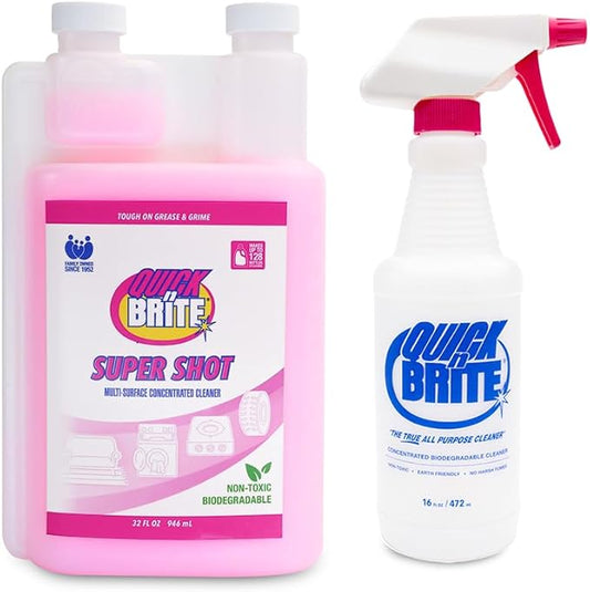 Quick N Brite Super Shot Liquid Cleaner, True All Purpose Cleaner, Concentrated, 32 oz