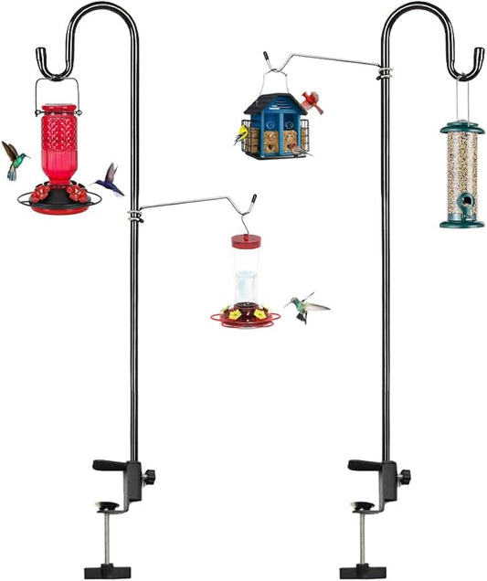 2Pack 36inch Deck Bird Feeder Hanger for Railing, Fence Hooks for Hanging, for Hanging Bird Feeders, Wind Chimes