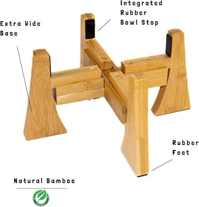 Elevated Dog Bowl Stand, Raised and Adjustable Platform Dog Stand for Small, Medium and Large Size Dogs, All Breeds and Fits Slow Feeder and Metal Bowl up to 8.5 to 12.5 Inch