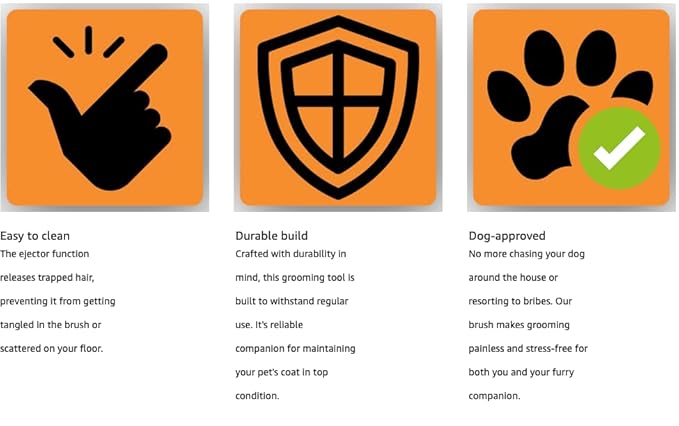 Deshedding Dog Brush for Long Hair (Medium,Red) – Gentle Deshedding tool for Dogs & Cats – Reduces shedding, without damaging topcoat. Removes Loose Fur & Dead Undercoat.