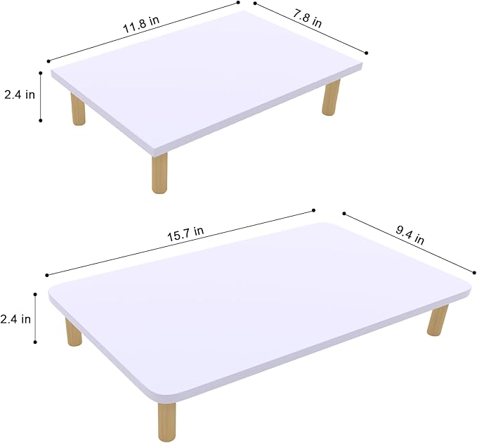 Wooden Elevated Cat Food Stand – Raised Pet Feeding Table for Cats and Dogs, Compatible with Most Bowls & Automatic Feeders, Solid Wood Pet Food Platform L(15.7 * 9.5in