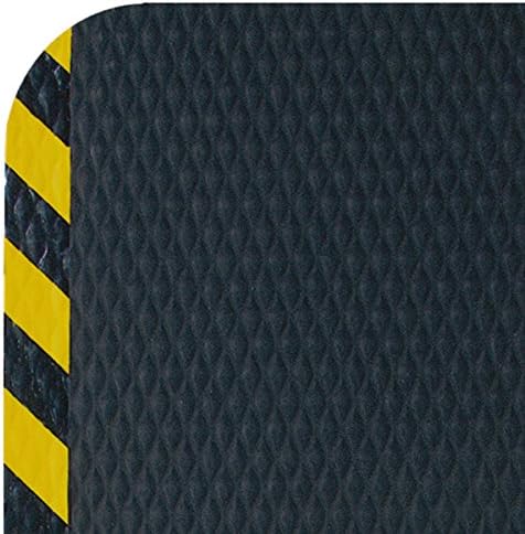 American Floor Mats Hog Heaven 5/8 inch Black & Yellow Border 4' x 10' Nitrile Backed Anti-Fatigue Comfort Mat