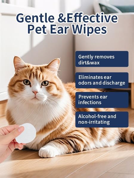 MIOSSZI 3-in-1 Pet Wipes Bundle - 40 Glove + 50 Ear + 130 Eye Wipes (220 Total) Hypoallergenic Cleaning Mitts for Dogs & Cats, Rinse-Free with Coconut Oil & Aloe Vera, Gentle No-Sting Formula