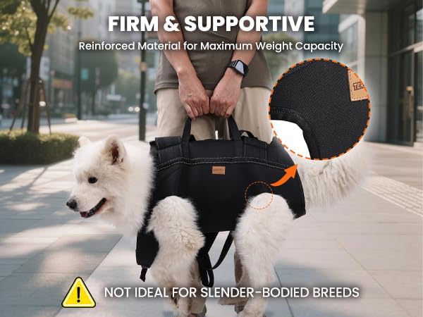 Dog Lift Harness Backpack Carrier for Large Dogs, Full Body Sling with Handle, Dog Harness for Joint Injuries, Arthritis, Ideal for Stairs, Elderly Dogs (Black Large 20-29 LBS)
