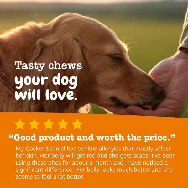 Zesty Paws Dog Allergy Relief Chews, Dog Probiotics for Itchy Skin and Ears, Lamb, Mini, 90ct