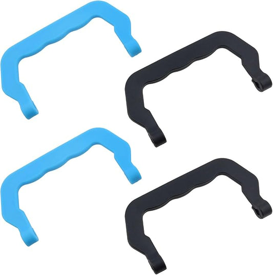 Plastic Dog Crate Pet Carrier Remove Handle Rabbit Cage Cat Carrier Plastic Handle Movable Handle (2 Blue and 2 Black) -4PCS