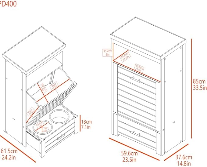 New Age Pet® ECOFLEX® Dog Food Pantry Double Dog Bowl-Russet