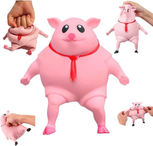 Stretchy Glue-Sand Filled Rubber Pig, Latex Piglet Soft Decompression Doll Toy, Animal High-Elastic Stretchable, Decompression Toy for Adults and Children