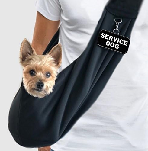 Small Service Dog Sling Carrier with ID Tag | EZ-Sling for Small Dogs | Includes Five Service Dog Law Handout Cards| Comfortable Alternative to Conventional pet Carriers