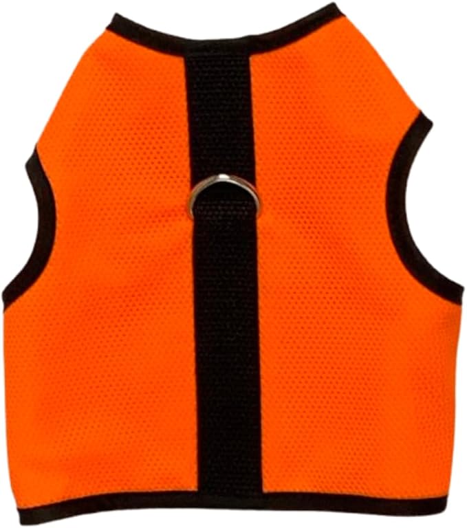Kitty Holster Cat Harness – Ultra-Breathable Cool Mesh, Cat Accessories - 100% Cotton Lining, Lightweight & Secure with Hook-and-Loop, Vet-Recommended, Made in USA – S/M, Safety Orange