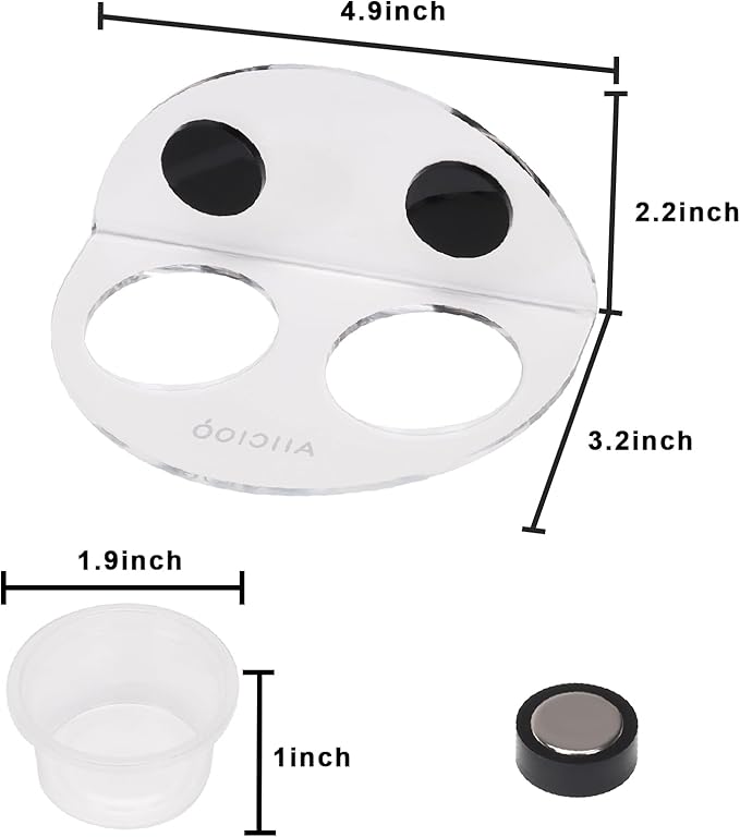 AIICIOO Crested Gecko Food Dish - Strong Magnetic Reptile Feeding Ledge for Bearded Dragon Lizard Crested Gecko Tank Accessories with 6 Pack Plastic Cup