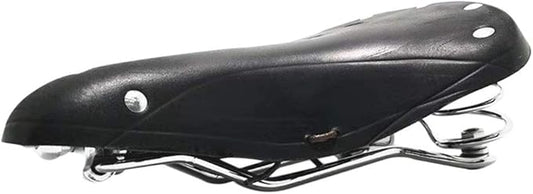 UNISTRENGH English Vintage Bicycle Saddle Touring City Saddle Comfortable Comfort Leather Bicycle Seat with Spring Rivets for Women Men