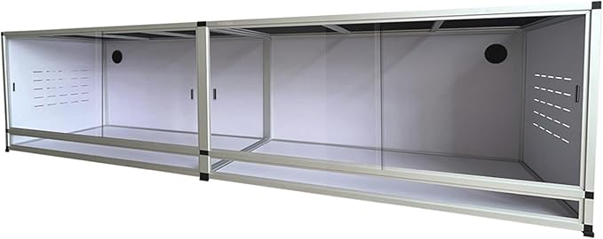 PVC Reptile Tank 80x16x16inch Large Reptile TerrariumTempered Glass Doors Habitat 88 Gallon for Bearded Dragon Gecko Lizard Snake, Wide Breeding Lounge Vivarium Area with Sliding Doors Lock