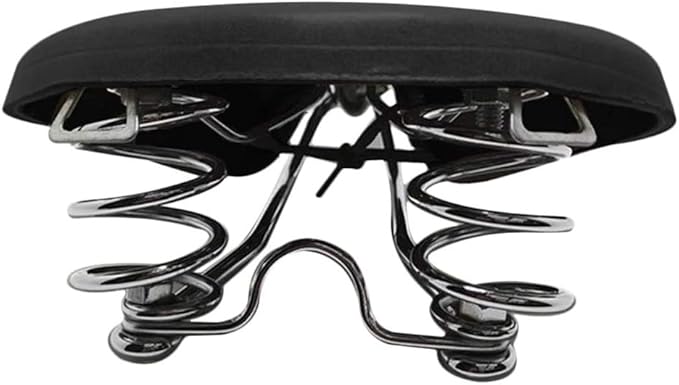 UNISTRENGH English Vintage Bicycle Saddle Touring City Saddle Comfortable Comfort Leather Bicycle Seat with Spring Rivets for Women Men