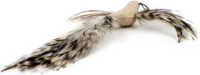 TTcat Feather Toys, 4 Pcs Simulation Birds Refills, Cat Toys Replacement Feathers for Cat Kitten Wand.