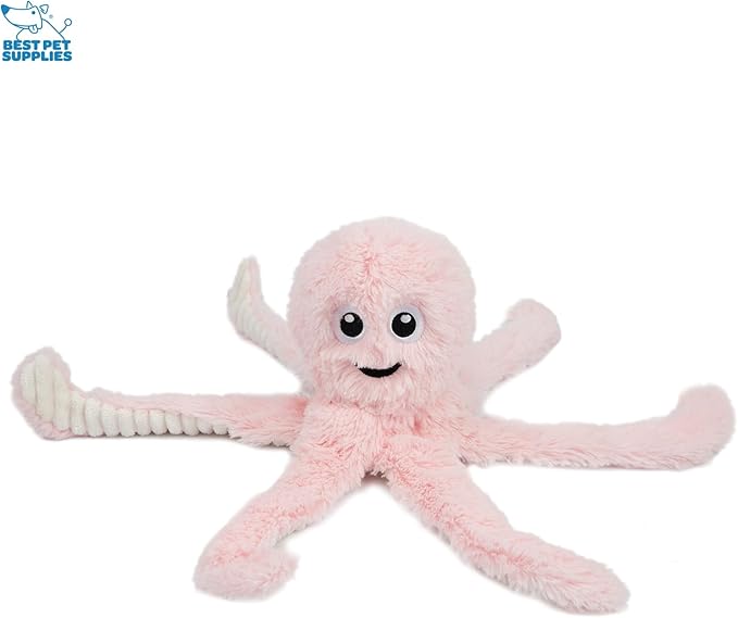 Best Pet Supplies Interactive Squeaky Dog Chew Toy, Ideal Dog Toys for Chewers, Small, Medium & Large Dogs, and Fetch Lovers - Octomutant (Fuchsia, Purple, Turquoise), Large